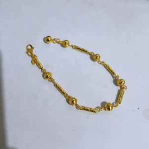 Gelang Tangan Rantai Gold Bulat Ukir - Gelang Kasual Anti Karat
