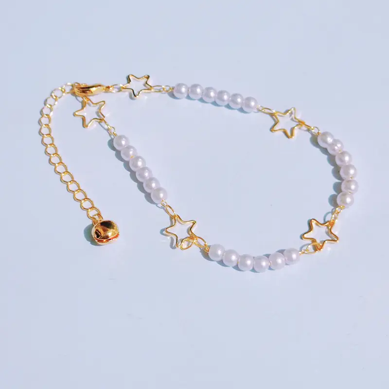 Gelang Tangan Rantai Mutiara - Gelang Dewasa Gold Model Simpel - Gambar 3