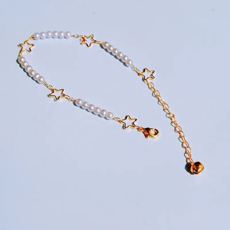 Gelang Tangan Rantai Mutiara - Gelang Dewasa Gold Model Simpel - Gambar 4