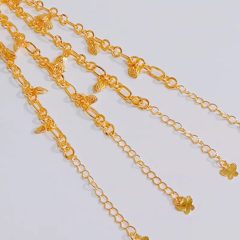 Gelang Tangan Rantai Gold - Gelang Kasual Dewasa Emas Anti Karat - Gambar 4