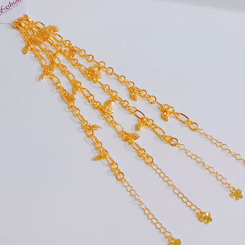 Gelang Tangan Rantai Gold - Gelang Kasual Dewasa Emas Anti Karat - Gambar 5