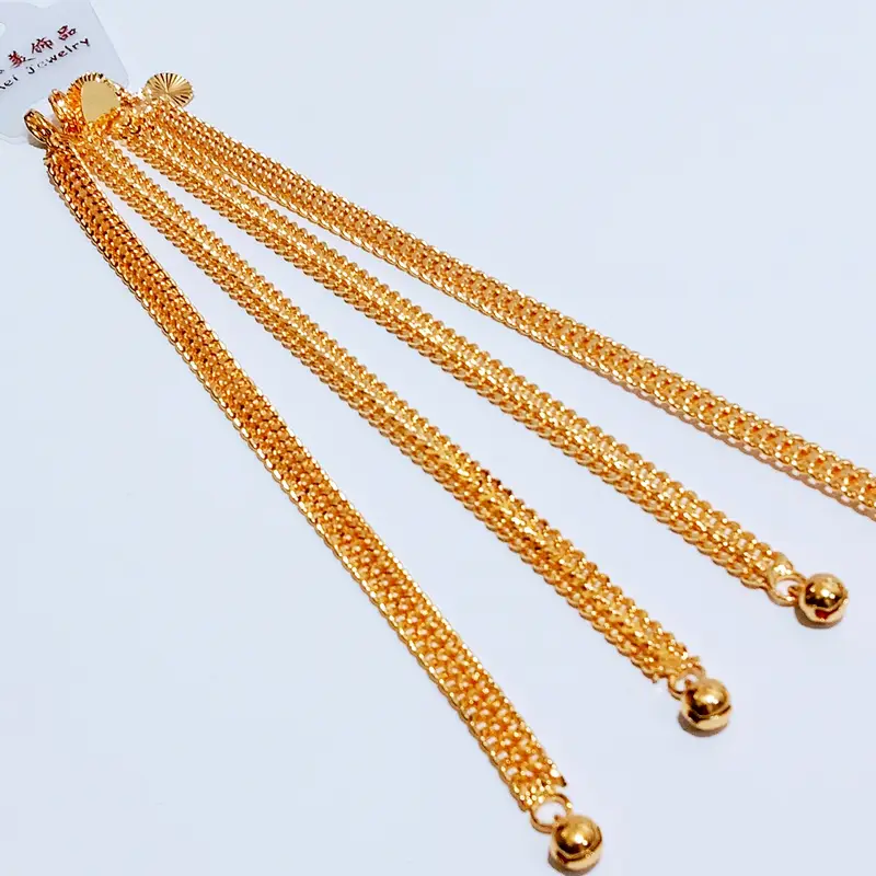 Gelang Tangan Rantai - Gelang Simpel Lapis Emas Anti Karat - Gambar 3