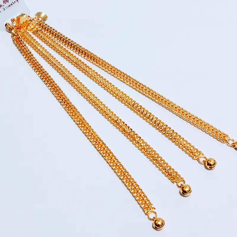 Gelang Tangan Rantai - Gelang Simpel Lapis Emas Anti Karat - Gambar 4