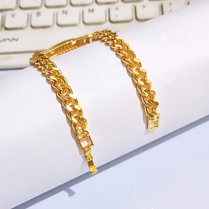 Gelang Tangan Rantai - Gelang Simpel Gold Permata - Gambar 3