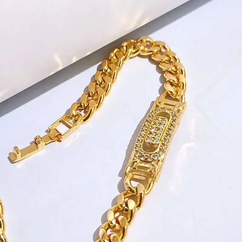 Gelang Tangan Rantai - Gelang Simpel Gold Permata - Gambar 4