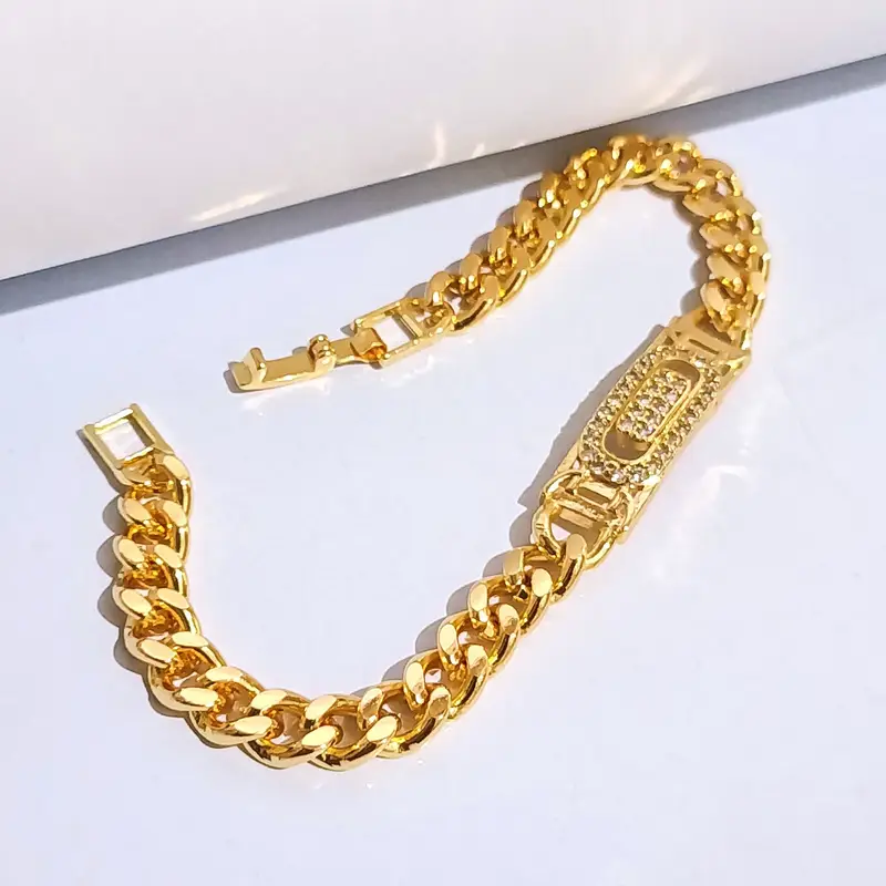 Gelang Tangan Rantai - Gelang Simpel Gold Permata - Gambar 5