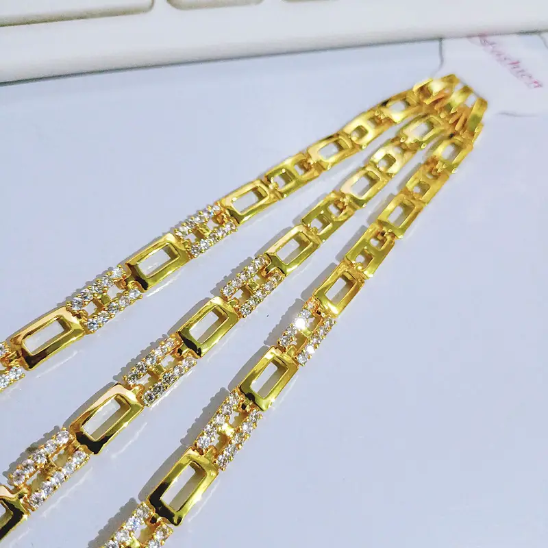 Gelang Tangan Rantai Permata - Gelang Elegan Lapis Emas - Gambar 5