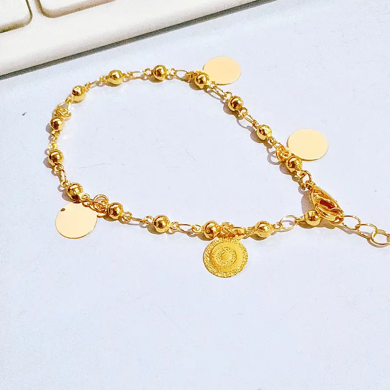 Gelang Tangan Rantai Juntai - Gelang Simpel Gold Permata - Gambar 2