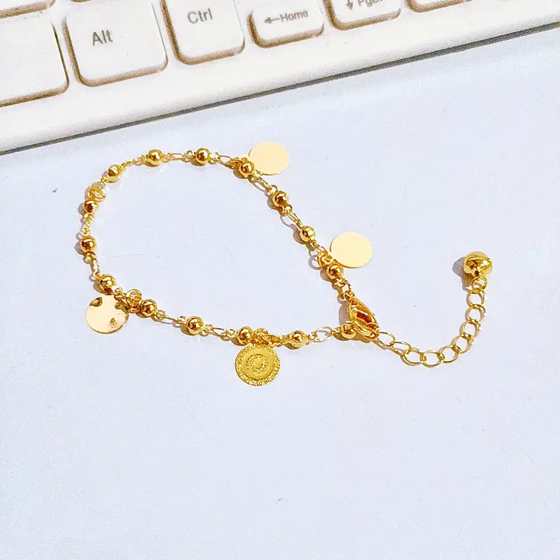 Gelang Tangan Rantai Juntai - Gelang Simpel Gold Permata - Gambar 3