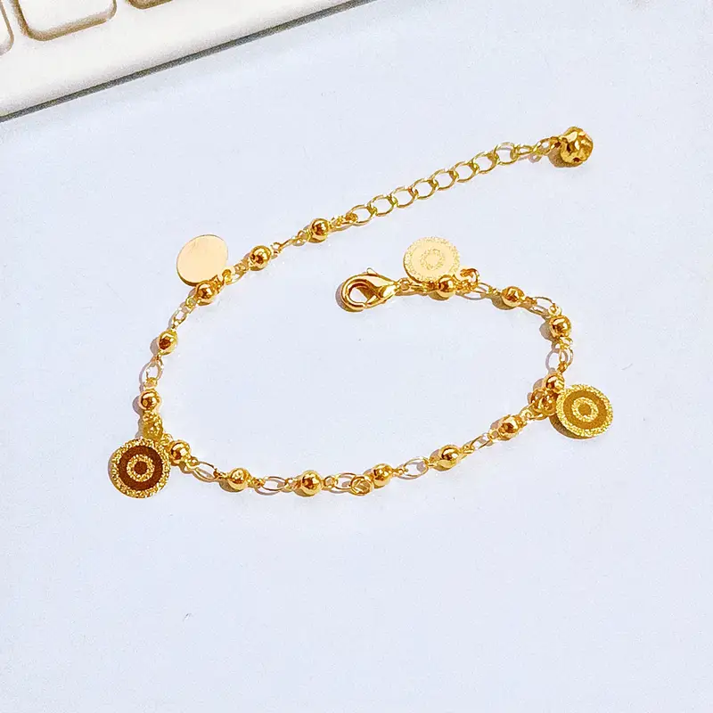 Gelang Tangan Rantai Juntai - Gelang Simpel Gold Permata - Gambar 4