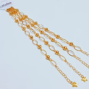 Gelang Tangan Rantai Gold - Gelang Bulat Ukir Kasual