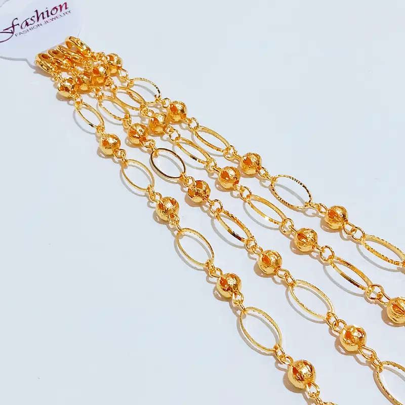 Gelang Tangan Rantai Gold - Gelang Bulat Ukir Kasual - Gambar 2