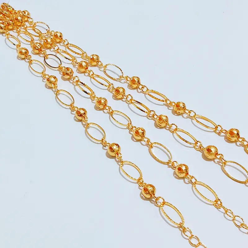 Gelang Tangan Rantai Gold - Gelang Bulat Ukir Kasual - Gambar 3