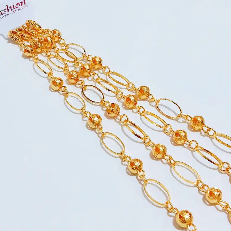 Gelang Tangan Rantai Gold - Gelang Bulat Ukir Kasual - Gambar 4