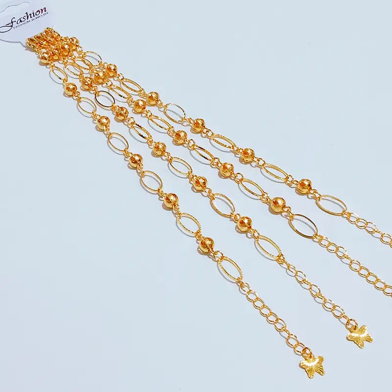 Gelang Tangan Rantai Gold - Gelang Bulat Ukir Kasual - Gambar 5