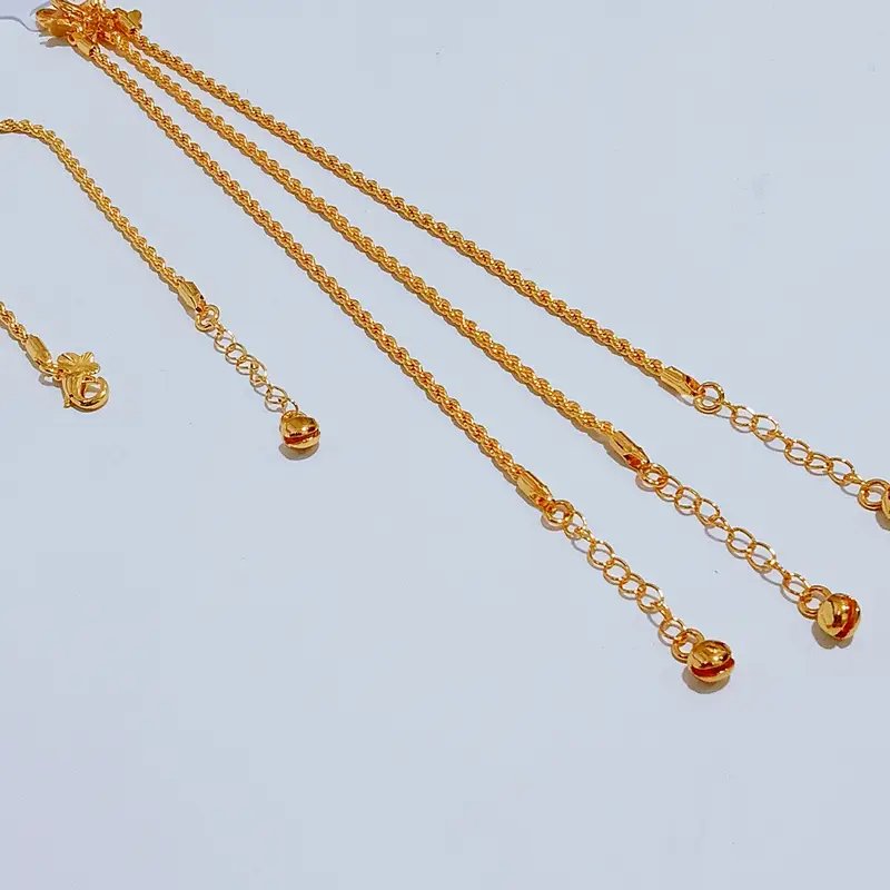 Gelang Tangan Rantai Plat - Gelang Dewasa Gold Anti Karat - Gambar 2