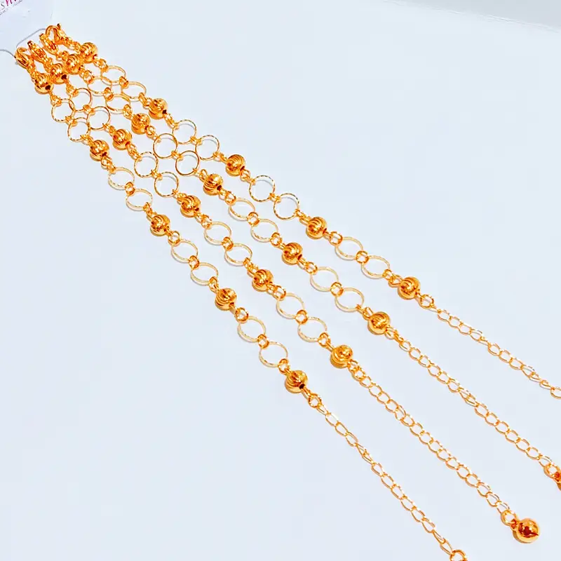 Gelang Tangan Rantai Gold - Gelang Simpel Gold Permata - Gambar 5