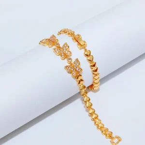 Gelang Tangan Rantai Gold - Gelang Juntai Simpel Permata