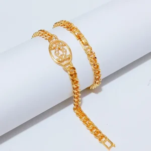 Gelang Tangan Rantai Gold - Gelang Simpel Permata Satu