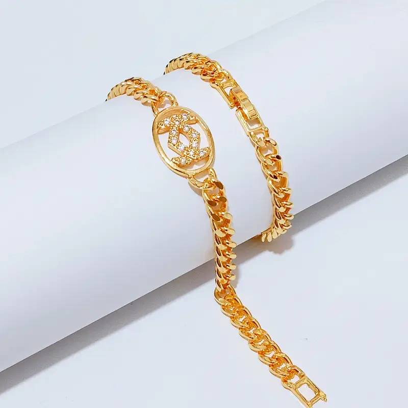 Gelang Tangan Rantai Gold - Gelang Simpel Permata Satu - Gambar 4