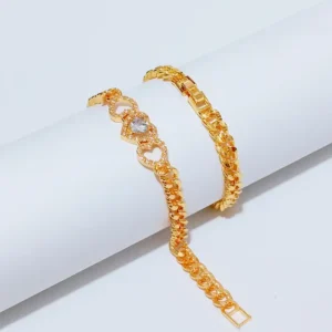 Gelang Wanita Rantai Simpel Gold Anti Karat - Gaya Kekinian