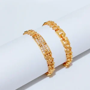 Gelang Tangan Rantai - Gelang Simpel Gold Glossy Elegan