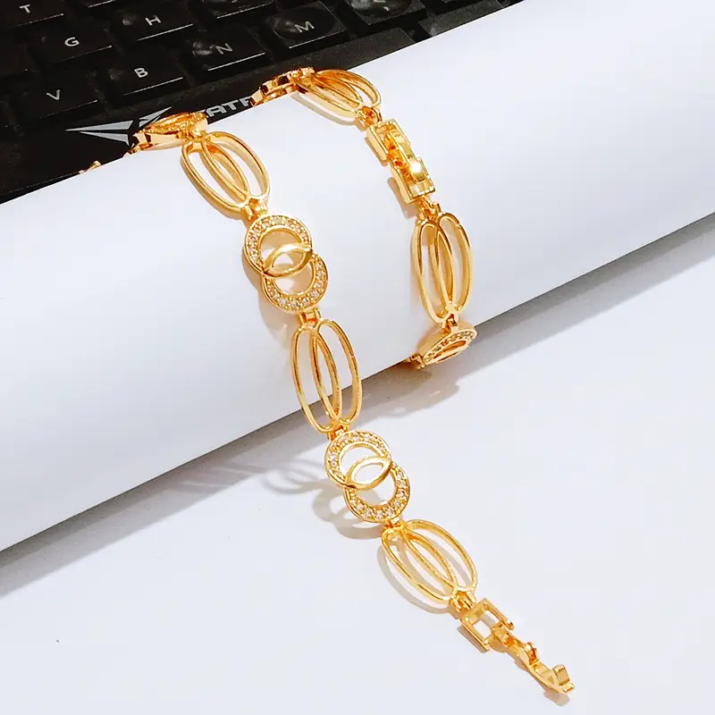 Gelang Tangan Rantai - Gelang Simpel Gold Lapis Emas Anti Karat - Gambar 2