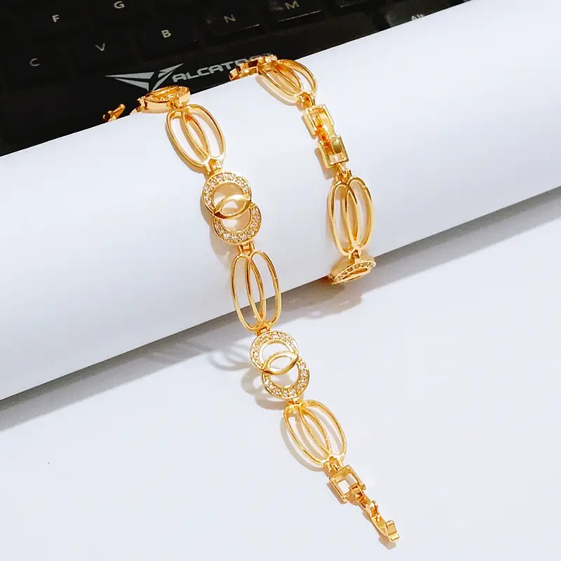 Gelang Tangan Rantai - Gelang Simpel Gold Lapis Emas Anti Karat - Gambar 4
