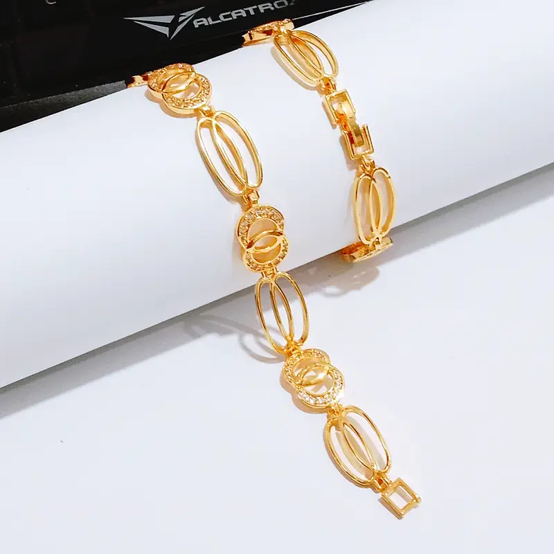 Gelang Tangan Rantai - Gelang Simpel Gold Lapis Emas Anti Karat - Gambar 5