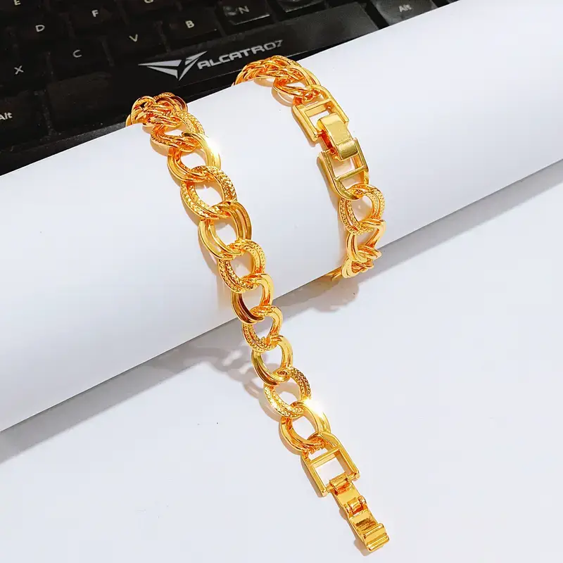 Gelang Wanita Rantai Permata Gold Anti Karat - Elegan Harian - Gambar 3