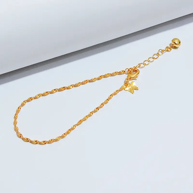 Gelang Tangan Rantai Gold - Gelang Juntai Simpel Gold Elegan - Gambar 2