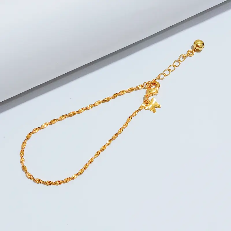 Gelang Tangan Rantai Gold - Gelang Juntai Simpel Gold Elegan - Gambar 4