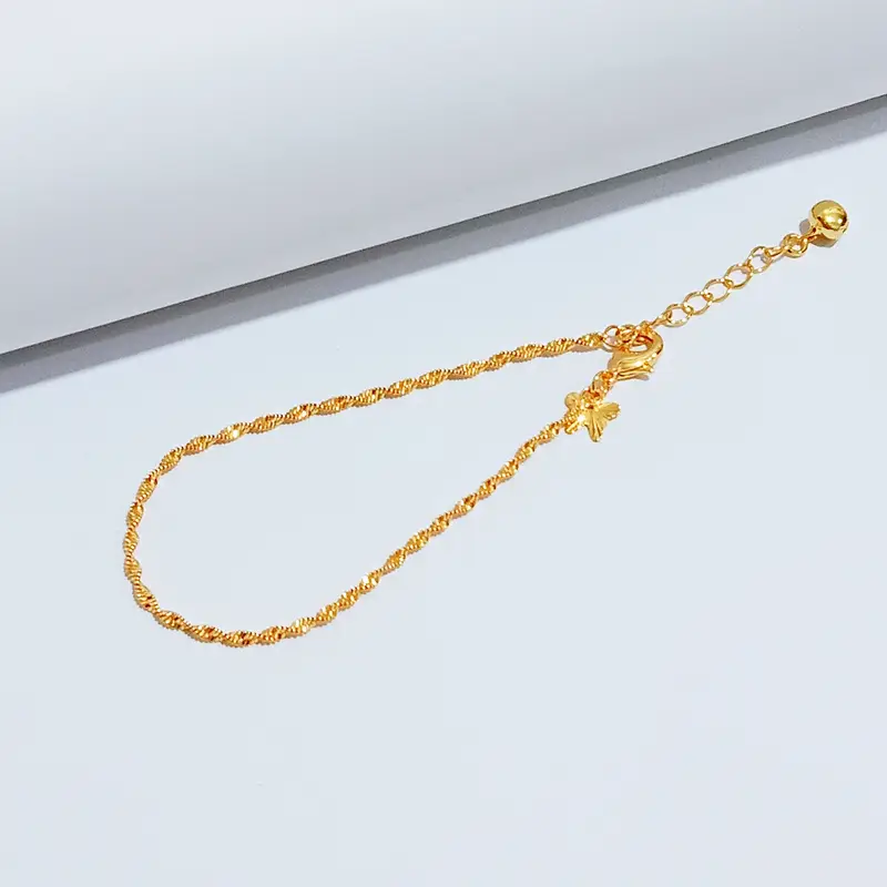 Gelang Tangan Rantai Gold - Gelang Juntai Simpel Gold Elegan - Gambar 5