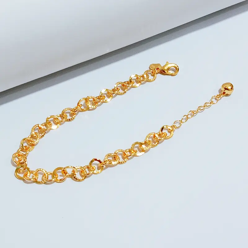 Gelang Tangan Rantai Gold - Gelang Juntai Motif Love Simpel - Gambar 2