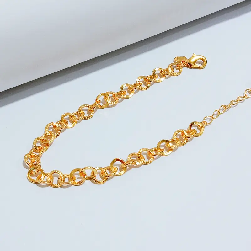 Gelang Tangan Rantai Gold - Gelang Juntai Motif Love Simpel - Gambar 3