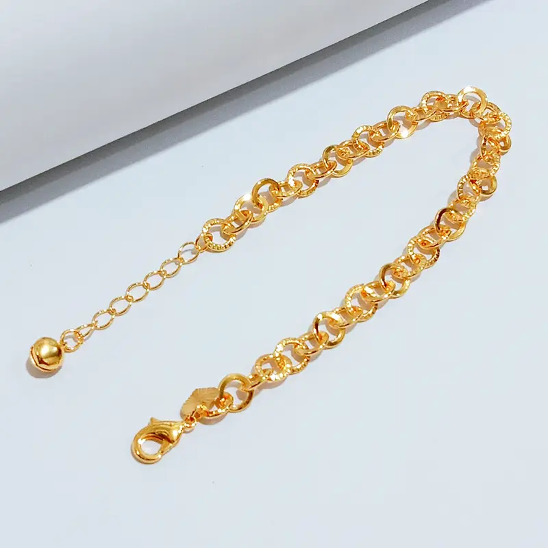 Gelang Tangan Rantai Gold - Gelang Juntai Motif Love Simpel - Gambar 4