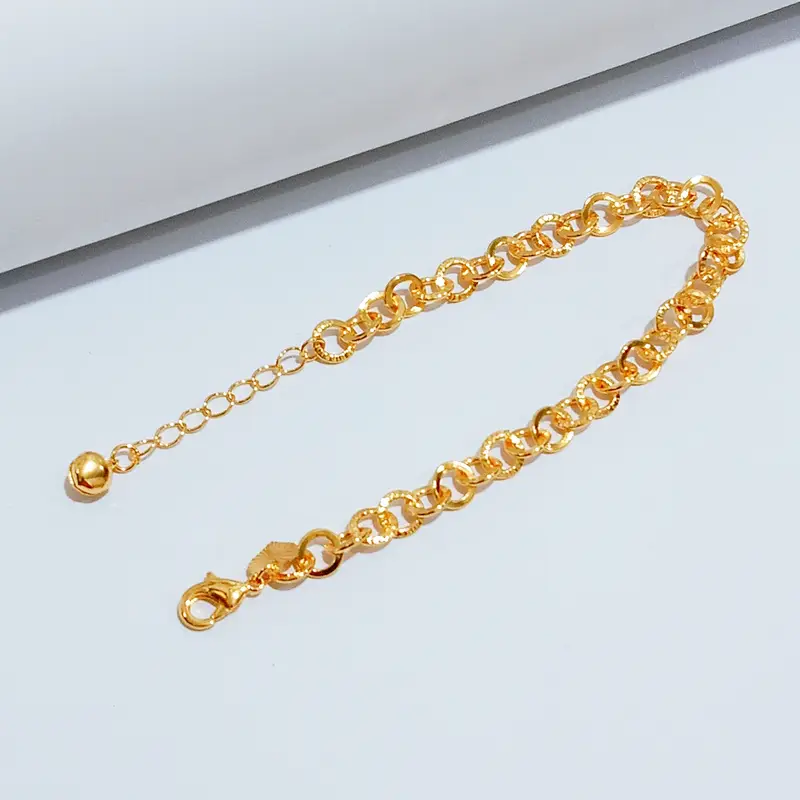 Gelang Tangan Rantai Gold - Gelang Juntai Motif Love Simpel - Gambar 5