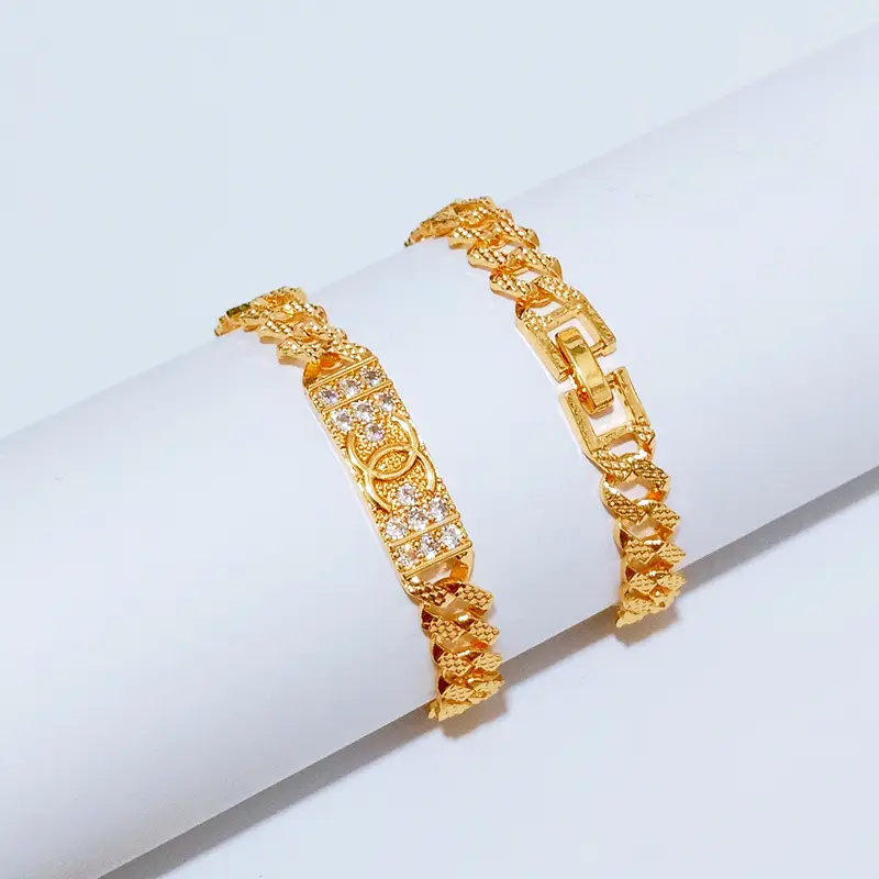 Gelang Tangan Rantai - Gelang Simpel Gold Anti Karat Elegan - Gambar 4