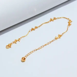 Gelang Wanita Rantai Simpel Gold Anti Karat - Gaya Kekinian