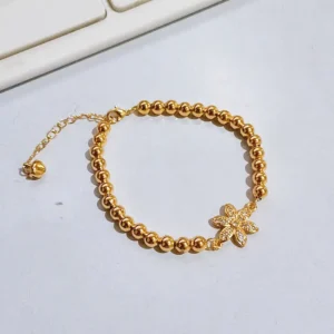 Gelang Tangan Rantai Gold - Gelang Juntai Simpel Gold Glossy