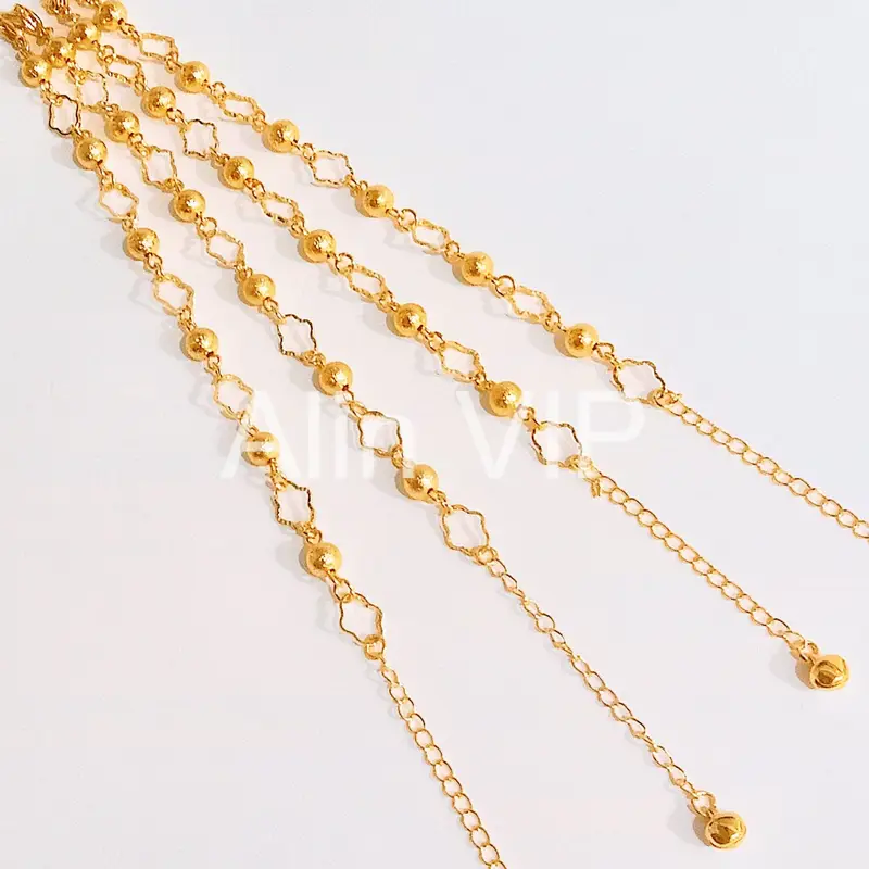 Gelang Tangan Rantai Gold - Gelang Juntai Motif Love Elegan - Gambar 2