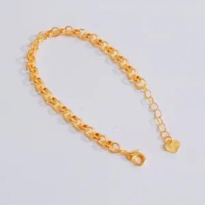Gelang Wanita Rantai Simpel Gold Anti Karat - Gaya Kekinian