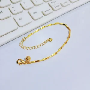 Gelang Wanita Rantai Simpel Gold Anti Karat - Cantik Pesta