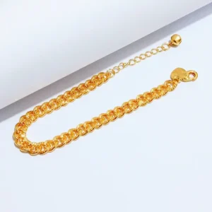 Gelang Wanita Rantai Simpel Gold Anti Karat - Hadiah Ulang Tahun