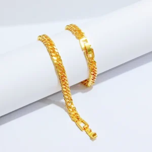 Gelang Tangan Rantai Gold - Gelang Juntai Simpel Gold Glossy Premium