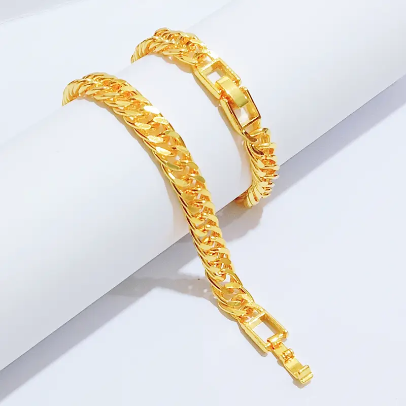 Gelang Tangan Rantai - Gelang Simpel Gold Anti Karat Elegan - Gambar 5