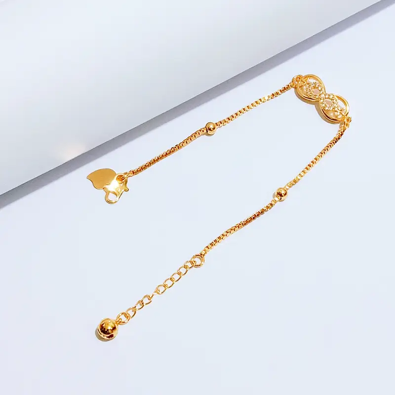 Gelang Tangan Rantai - Gelang Simpel Gold Anti Karat Premium Glossy - Gambar 2