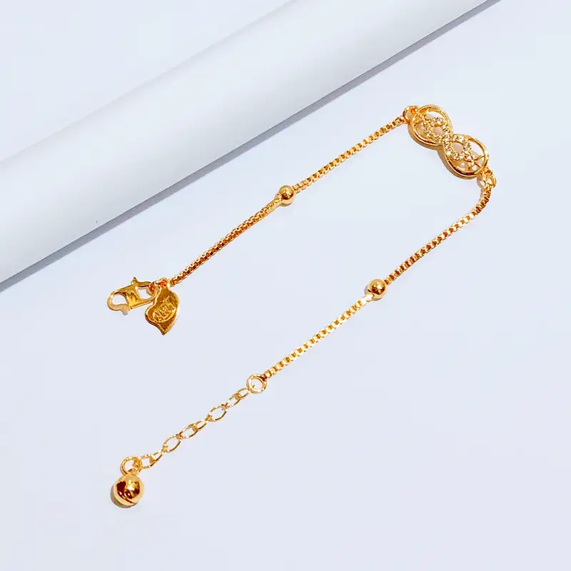Gelang Tangan Rantai - Gelang Simpel Gold Anti Karat Premium Glossy - Gambar 3