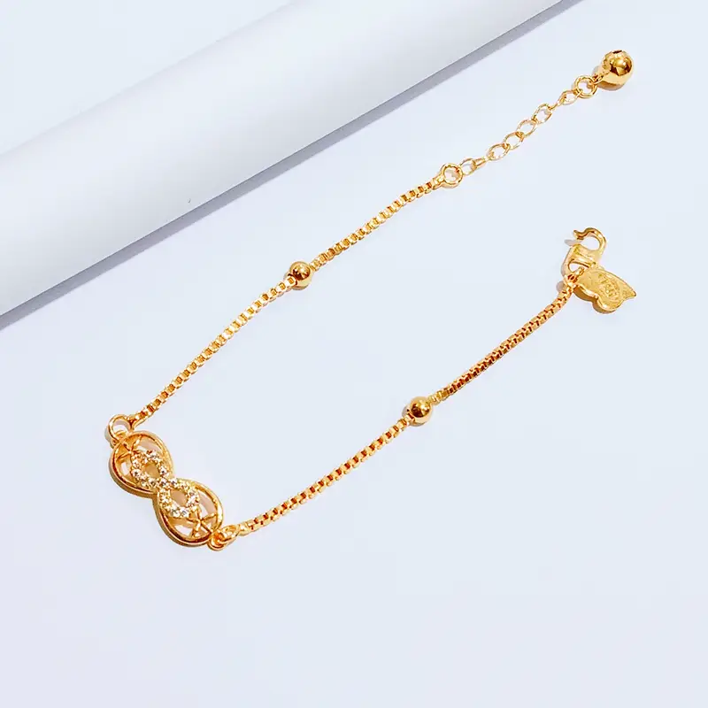 Gelang Tangan Rantai - Gelang Simpel Gold Anti Karat Premium Glossy - Gambar 5