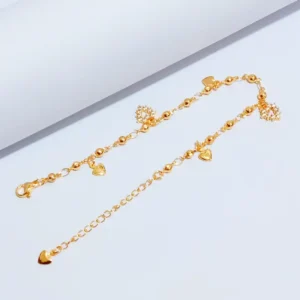 Gelang Wanita Rantai Simpel Gold Anti Karat - Gaya Kekinian
